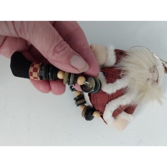 Vintage Handmade Santa Christmas Ornement - Picture 7 of 8